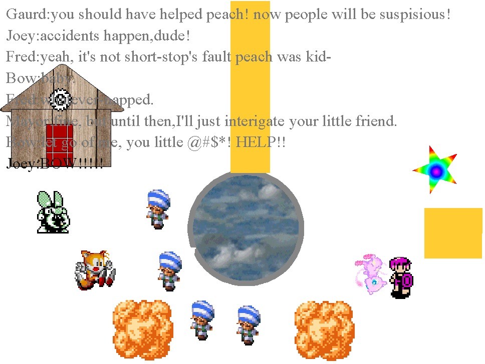 Bowser babalities Peach and Bow gets busted!